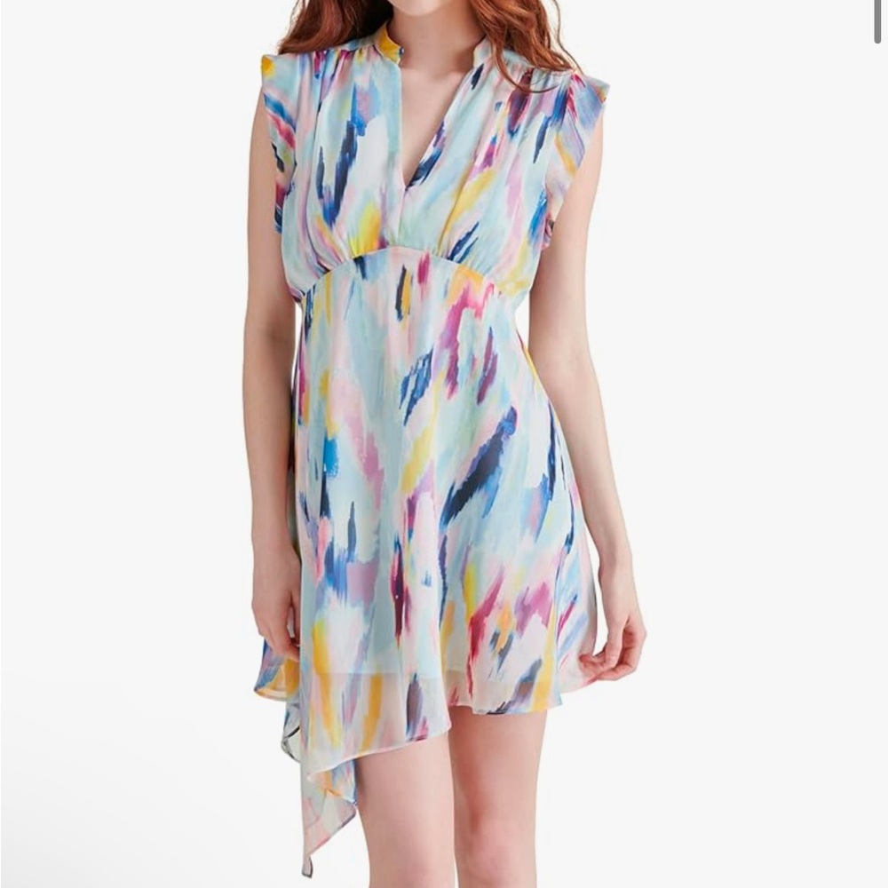 Steve Madden Rinna Asymmetrical Multicolor watercolor Dress